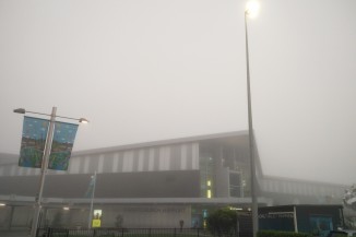 A foggy Christchurch airport
