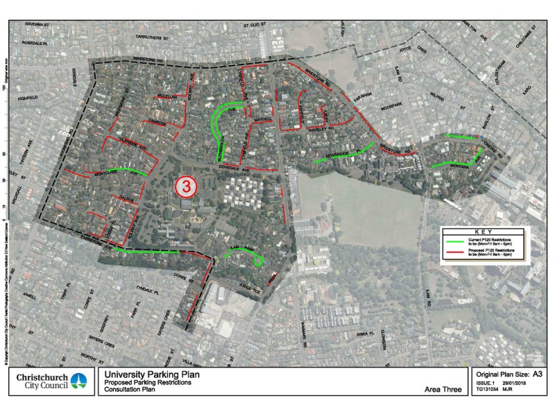 University Parking Plan Area Three Map page 001