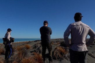 Banks Peninsula Predator Free team standing on Kaitoreti Split