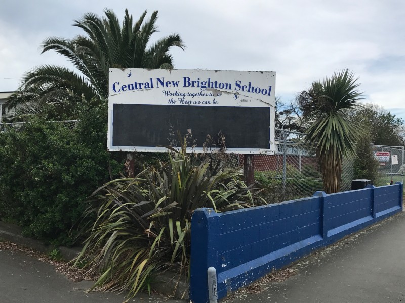 Central New Brighton School sign.