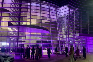 People enter the Christchurch Art Gallery on Friday Night 