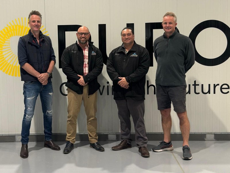 From left: Puro CEO Sank Macfarlane, Kaihautū Pakihi Business Manager Che Pauro, Rūnanga o Kaikōura managing director Rawiri Manawatu, and Puro COO Winston Macfarlane.