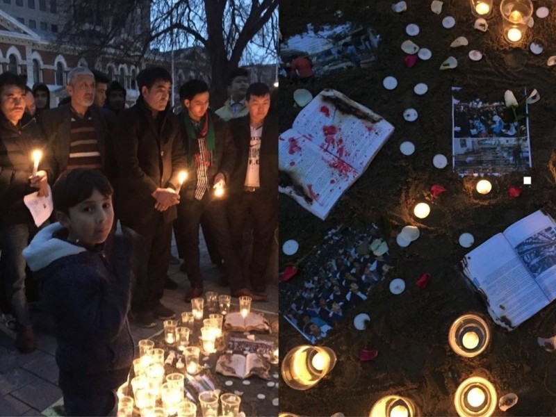candlelight vigil after Kabul Attack in Cathedral Square. 
